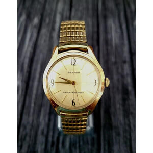 Rare Cond Vintage Benrus 20 Micron Gold Manual Mens Watch
